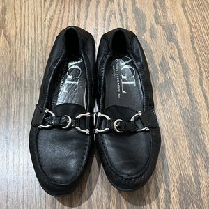 AGL Black Leather Loafers